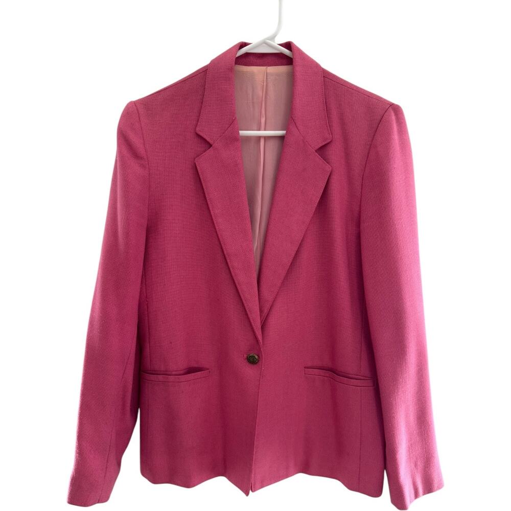 American Vintage Pink Quality Fashions by Aparacor one button blazer medium